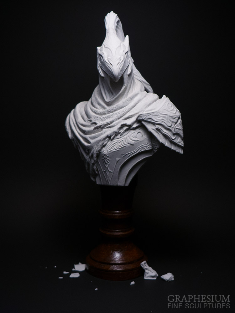 Handmade stone Knight Artorias (Dark Souls) sculpture / statue / figure by Robin Graphesium Fine Sculptures (@gsculpt)