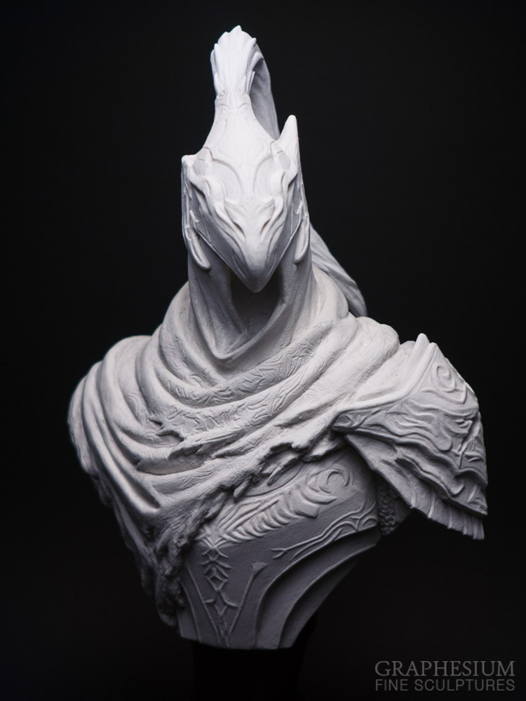 Handmade stone Knight Artorias (Dark Souls) sculpture / statue / figure by Robin Graphesium Fine Sculptures (@gsculpt)