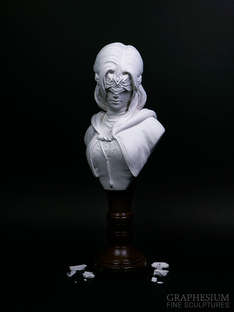 Handmade stone Fire Keeper (Dark Souls 3) sculpture / statue / figure by Robin Graphesium Fine Sculptures (@gsculpt)